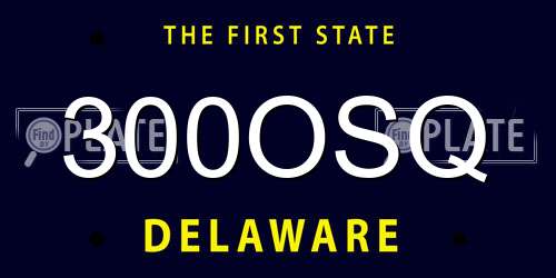 300OSQ Delaware License Plate