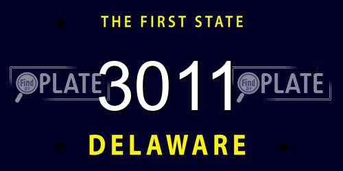 3011 Delaware License Plate