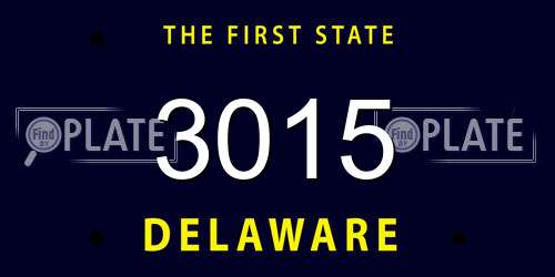 3015 Delaware License Plate