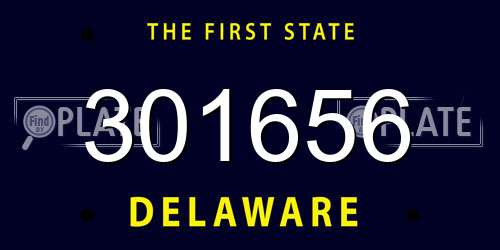 301656 Delaware License Plate