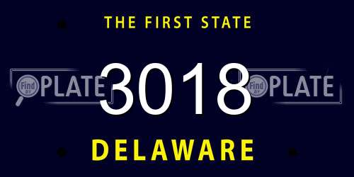 3018 Delaware License Plate