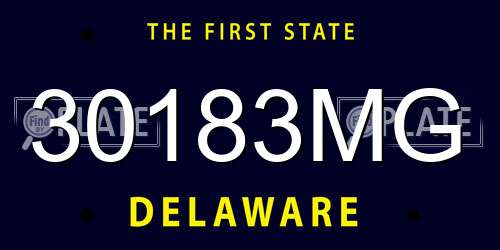 30183MG Delaware License Plate