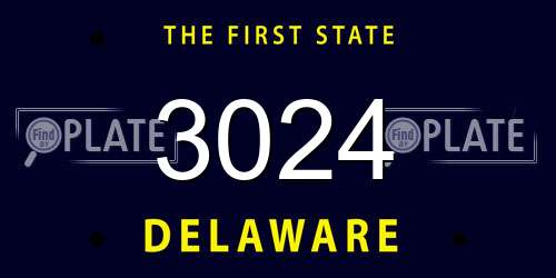 3024 Delaware License Plate
