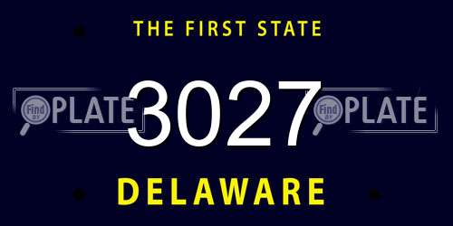 3027 Delaware License Plate