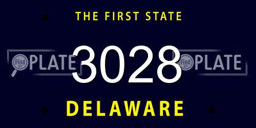 3028 Delaware License Plate