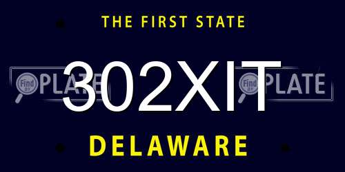 302XIT Delaware License Plate