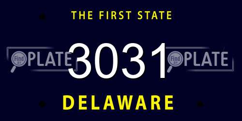 3031 Delaware License Plate