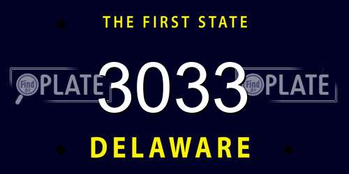 3033 Delaware License Plate