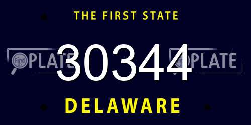 30344 Delaware License Plate