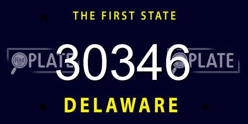 30346 Delaware License Plate