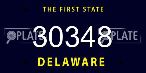 30348 Delaware License Plate