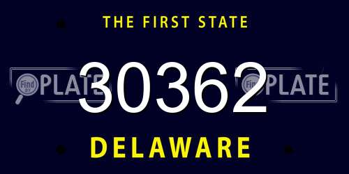 30362 Delaware License Plate