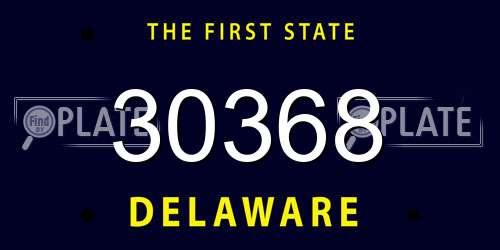 30368 Delaware License Plate
