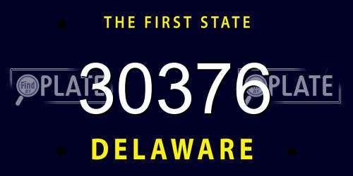 30376 Delaware License Plate