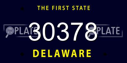 30378 Delaware License Plate
