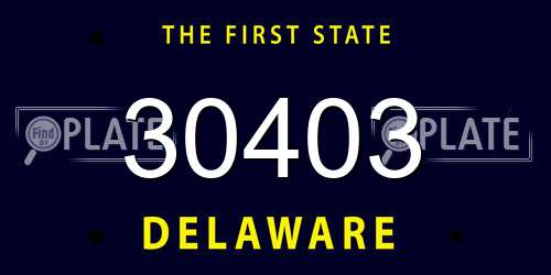 30403 Delaware License Plate