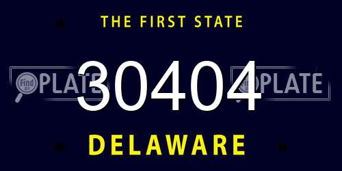 30404 Delaware License Plate