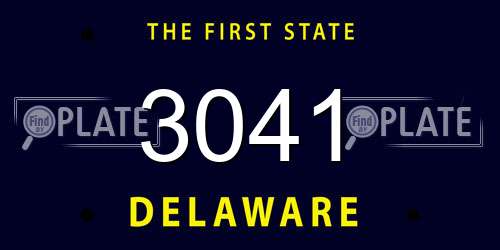 3041 Delaware License Plate