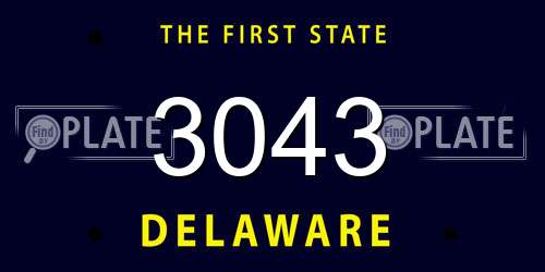 3043 Delaware License Plate