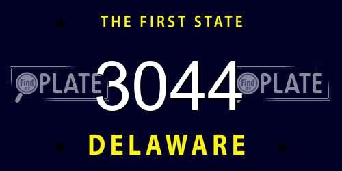 3044 Delaware License Plate