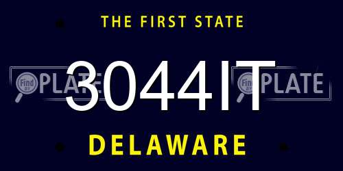 3044IT Delaware License Plate