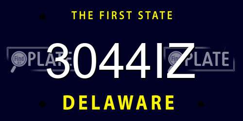 3044IZ Delaware License Plate