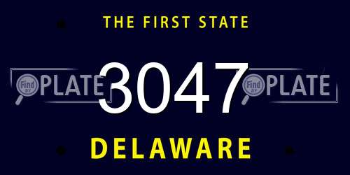 3047 Delaware License Plate