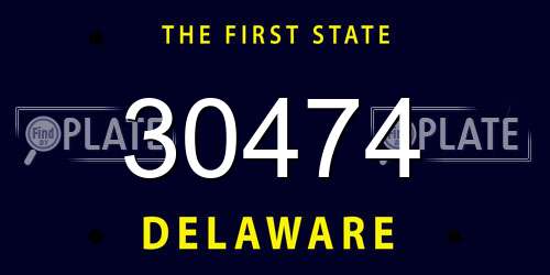 30474 Delaware License Plate