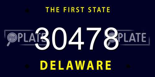 30478 Delaware License Plate