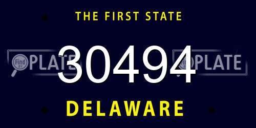 30494 Delaware License Plate