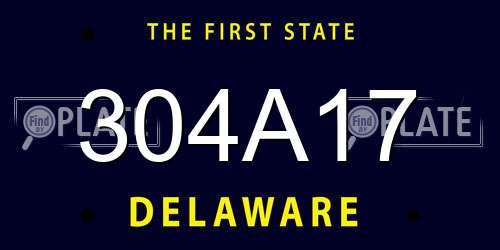 304A17 Delaware License Plate