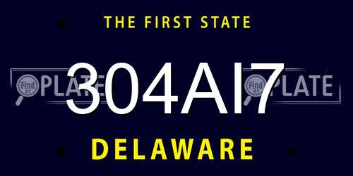 304AI7 Delaware License Plate