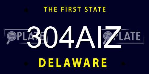 304AIZ Delaware License Plate