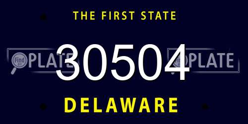 30504 Delaware License Plate