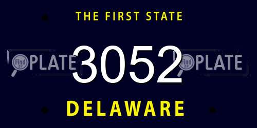 3052 Delaware License Plate