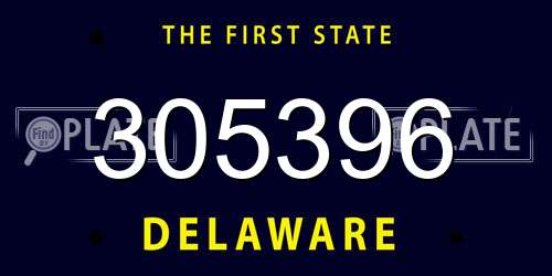 305396 Delaware License Plate