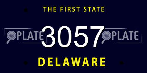 3057 Delaware License Plate