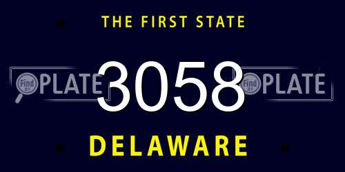 3058 Delaware License Plate