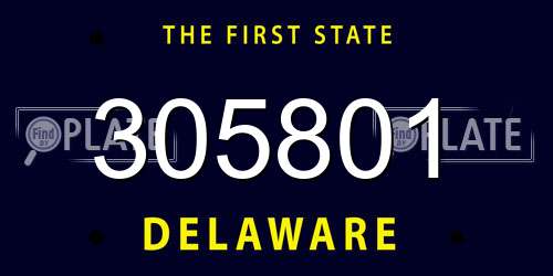 305801 Delaware License Plate