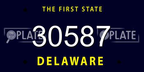 30587 Delaware License Plate