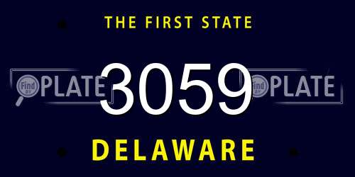 3059 Delaware License Plate