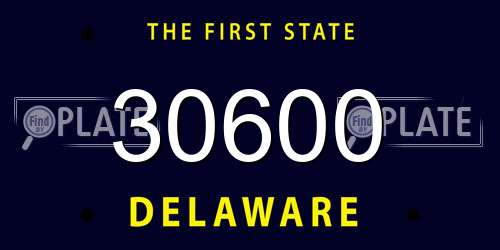 30600 Delaware License Plate
