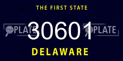 30601 Delaware License Plate