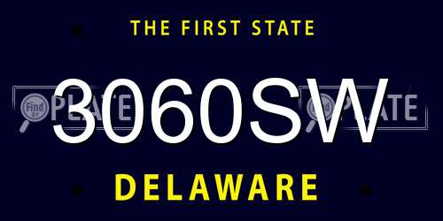 3060SW Delaware License Plate