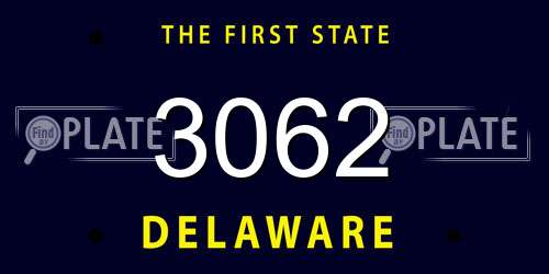 3062 Delaware License Plate
