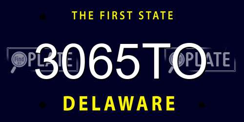 3065TO Delaware License Plate