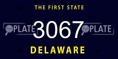 3067 Delaware License Plate