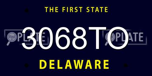 3068TO Delaware License Plate