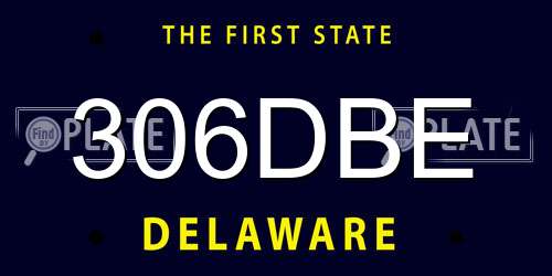 306DBE Delaware License Plate