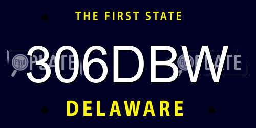 306DBW Delaware License Plate